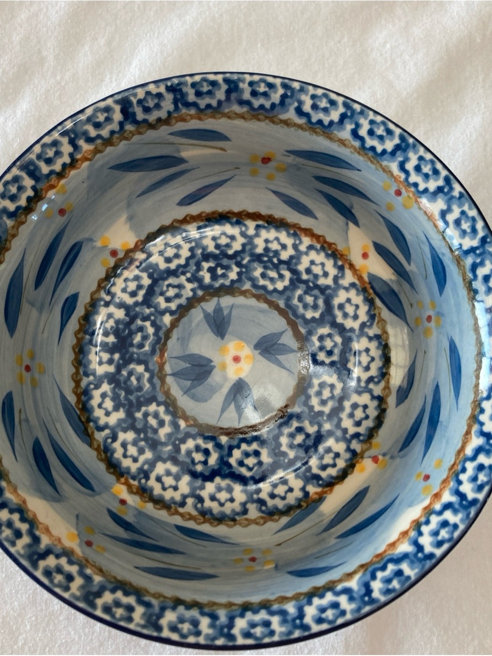 Temptations by Tara Old World Blue Pattern Floral Ceramic Soup/Cereal Bowl 7”.